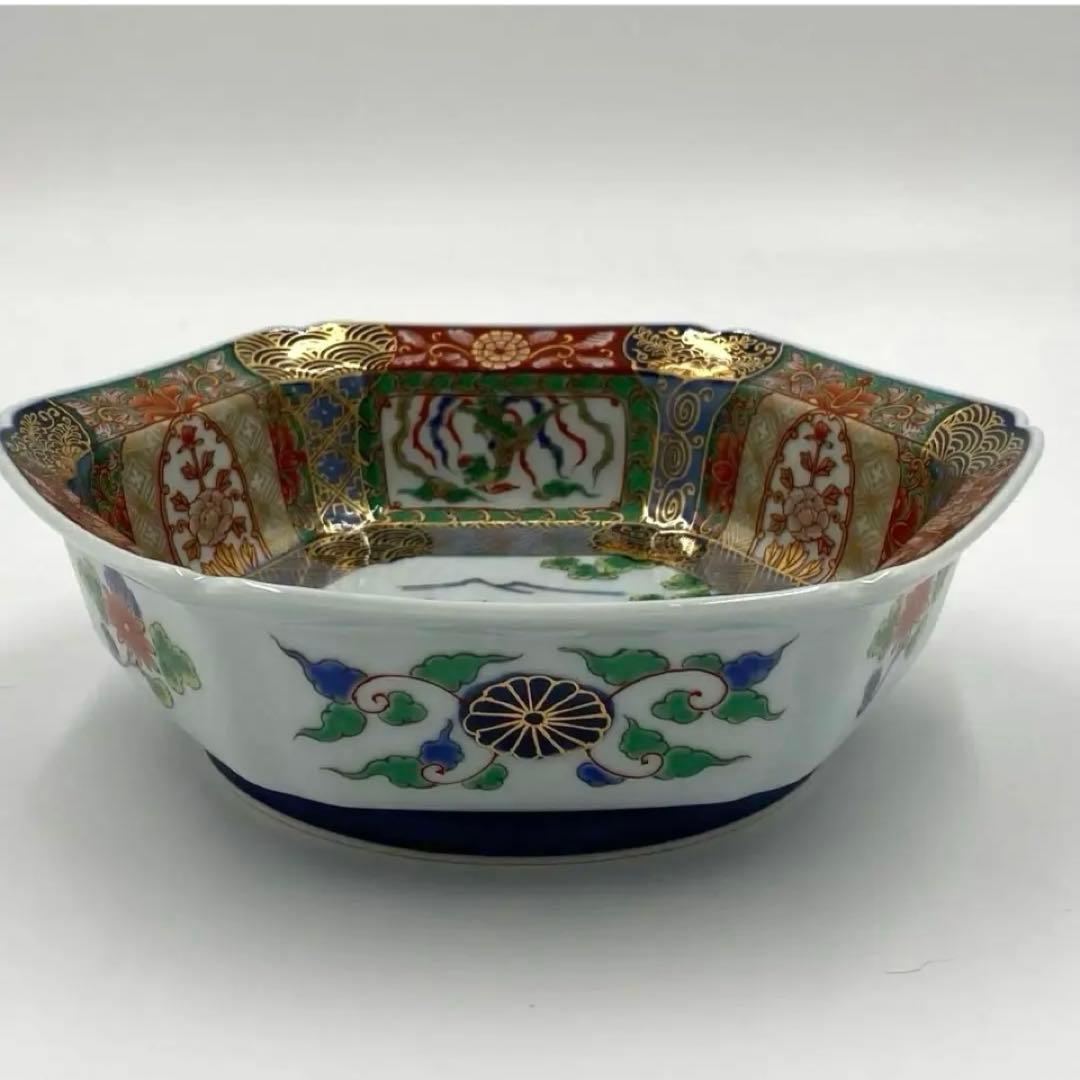 【☆素敵なお品☆】【新品】有田焼幸楽窯　錦色絵山水向付