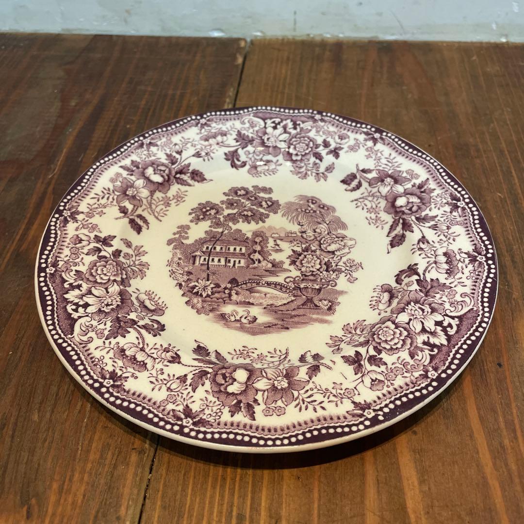 美品　 STAFFORDSHIRE プレート　盛り皿　ヴィンテージ　紫