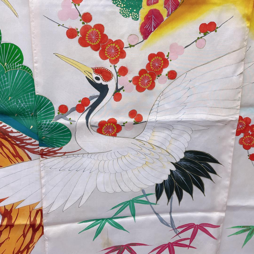 ★4352★ 花嫁暖簾 加賀 正絹 アンティーク風 レトロ 暖簾 のれん