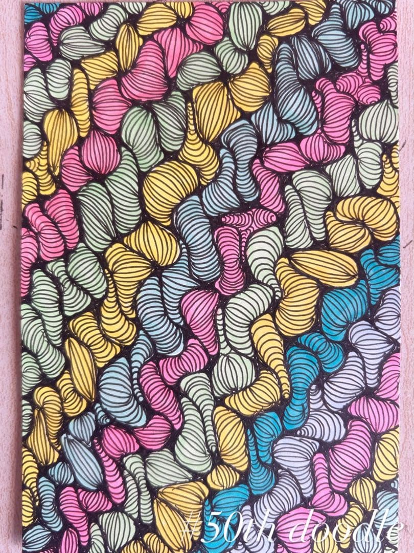 #50 抽象画 原画 はがき